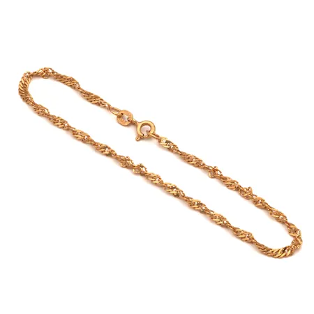 Singapore-ranneketju, pituus 190mm, leveys 3mm, 585,  Paino: 1,9 g