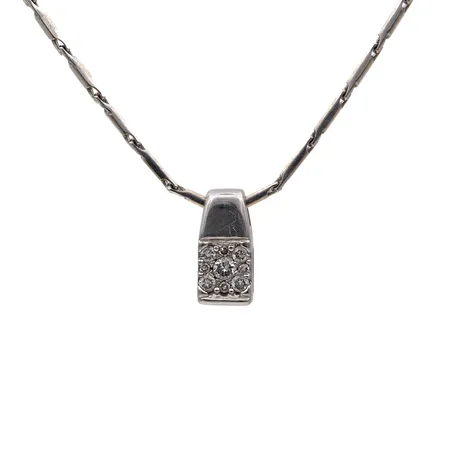 Timanttikaulakoru, 1x0.02ct, 4x0.01ct, 4x0.005ct, pituus 42cm, korkeus 10mm, 585,  Paino: 5,4 g