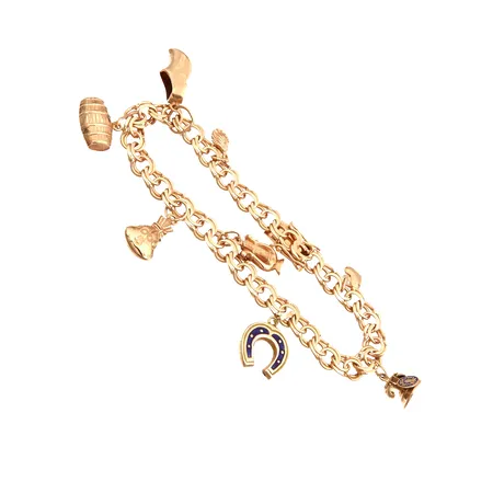 Bismarck-ranneketju maskoteilla, pituus 210mm, leveys 6mm, 585,  Paino: 20,7 g