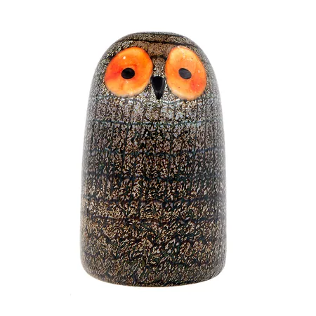 Lasilintu, Riihipöllö, Oiva Toikka Nuutajärvi, korkeus 160mm, leveys 100, 