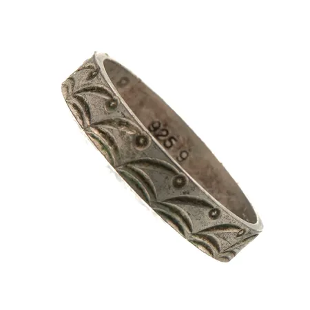 Kuvioitus sormus, koko 18¾, 925, Paino: 2 g