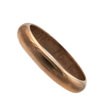 Sileä sormus, koko 15, kaiverrettu, 585,  Paino: 2,3 g