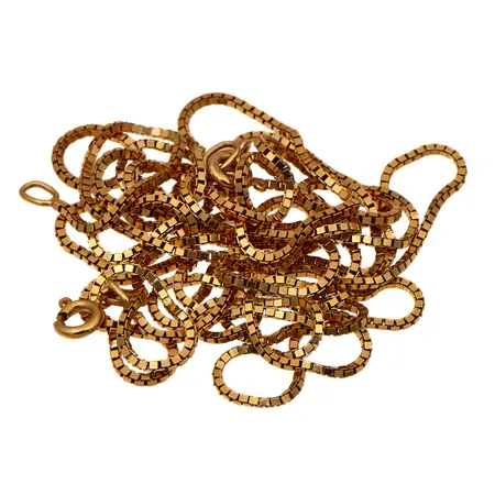 Kaksi viallista kaulaketjua, 585,  Paino: 9,2 g