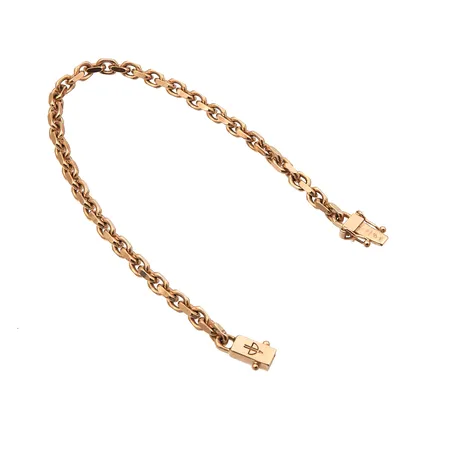 Ranneketju, pituus 190mm, leveys 4mm, toinen varmuuslukko löystynyt, 750,  Paino: 16,4 g