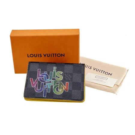Lompakko Louis Vuitton, Rainbow Damier Graphite Pocket Organizer Wallet, design Virgil Abloh, malli N60299, datecode TA4149, Made in France, pientä kulumaa sisätaitteessa, ostokuitti LV Helsinki 1/2020, dustbag ja laatikko.
