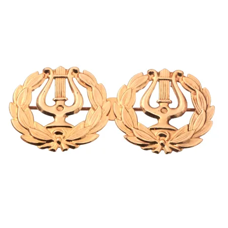 Tupla-lyyra-rintakoru, korkeus 17mm, leveys 33mm, 585, Paino: 1 g