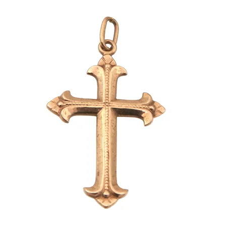 Ristiriipus, korkeus 37mm, kaiverrettu, 585,  Paino: 2,1 g