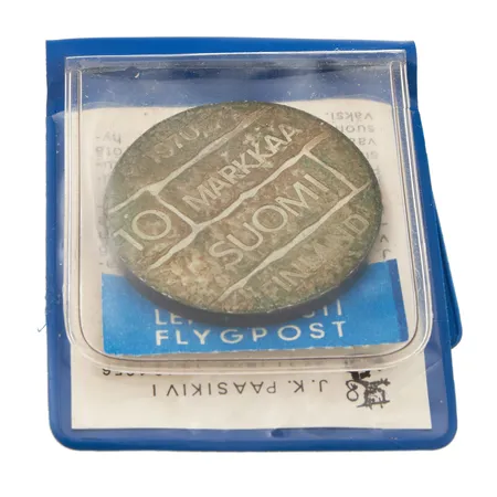 Juhlaraha, J.K Paasikivi, 100 vuotta, vuodelta 1970, nimellisarvo 10 markkaa, 500,  Paino: 22,5 g