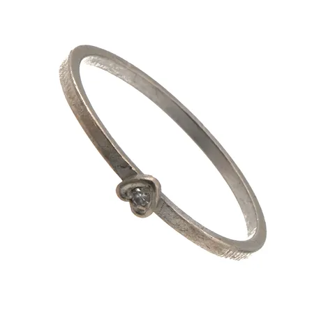 Timanttisormus 1xn.0.005ct, koko 17, 750 valkokultaa,  Paino: 1,3 g