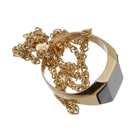 Viallinen kivisormus ja ranneketju, 585br, Paino: 6,5 g