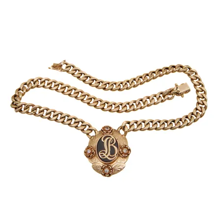 Kivikaulakoru, riipuksen korkeus 42mm, ketjun pituus 52cm, 585br,  Paino: 63,7 g