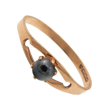 Hematiittisormus, koko 17¼, 585br,  Paino: 1,1 g