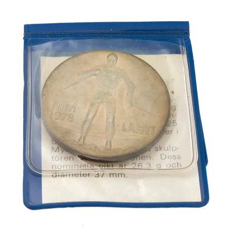 Juhlaraha, Lahti MM 1978, nimellisarvo 25mk, 500,  Paino: 26,4 g