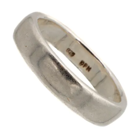 Sileä sormus, koko 19, käytön jälkiä, 925, Paino: 6,1 g