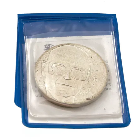 Juhlaraha, Urho Kekkonen 1975, nimellisarvo 10 mk, 500 Paino: 23,5 g