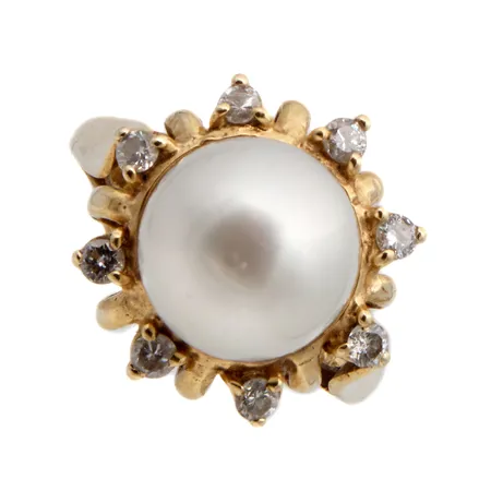 Helmisormus timanteilla  8xn.0.01ct, koko 17, helmen Ø 10mm, 585br Paino: 6,3 g