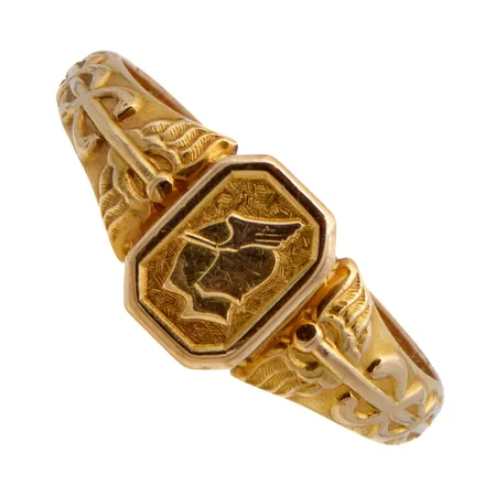 Ammattisormus, kaiverrettu, koko 20¾, 750,  Paino: 5,7 g