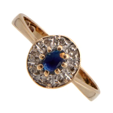 Kivisormus timanteilla 8xn.0.005ct, koko16½, 585br,  Paino: 1,9 g