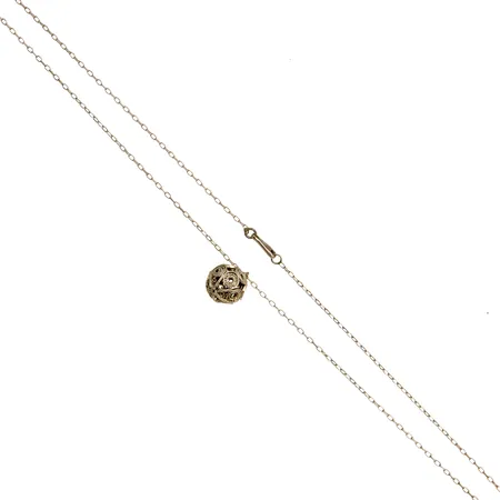 Kaulaketju riipuksella, ketjun pituus 62cm, riipuksen Ø 19mm, juotoskorjaus, 800, Paino: 5,2 g