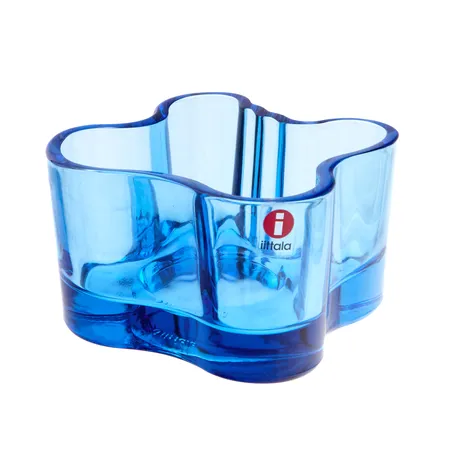 Aalto-kynttilälyhty Iittala, design Alvar Aalto, korkeus 55mm, siniturkoosi