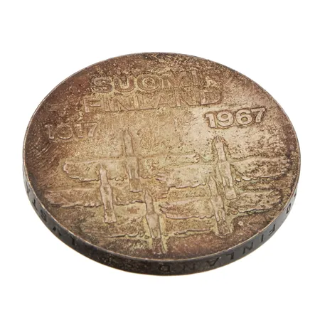 Juhlaraha, Suomen itsenäisyyden kunniaksi 1917-1967, nimellisarvo 10mk, 900, Paino: 24 g