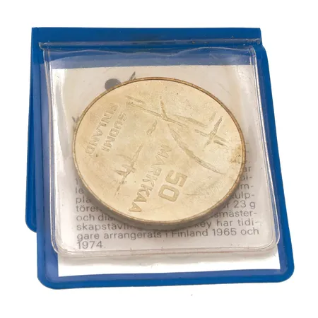 Juhlaraha, Jääkiekon MM-1982, nimellisarvo 50mk, 500, Paino: 23 g