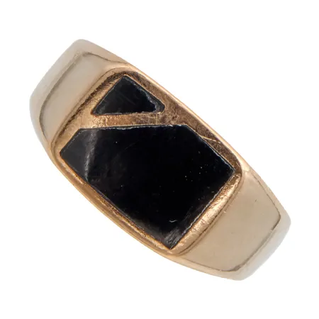 Viallinen kivikantasormus, runko vääntynyt, 585br,  Paino: 5,7 g