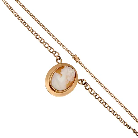 Camee-kaulakoru, pituus 50cm, riipuksen korkeus 43mm, 585br,  Paino: 19 g