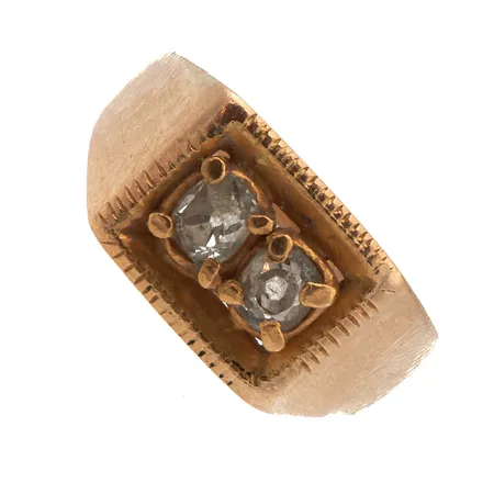 Timanttisormus 2x0.15ct vanha hiontaisia, koko 16, 750,   Paino: 4,8 g