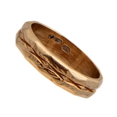 Kuvioitu sormus, koko 15¼, 585, Paino: 3 g