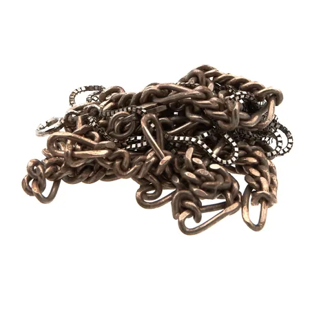 Kaksi viallista kaulaketjua, 925,  Paino: 35,2 g