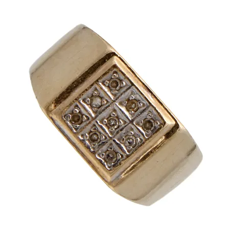 Viallinen timanttisormus 9xn.0.01ct, koko 18¼, 585br,  Paino: 5,8 g