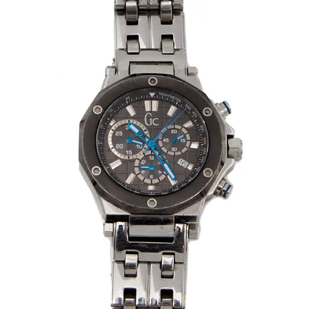 Teräsrannekello GC Legacy, chronograph, ajanotossa vikaa, käytön jälkiä.