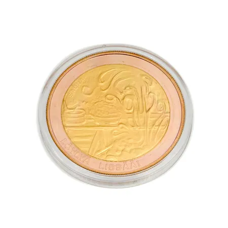 Mitali Moneta, Sinivalkoinen sydän 2015, kullattu/punakullattua pronssia.