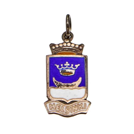 Helsinki-riipus emaloinnilla, korkeus 23mm, 925br, Paino: 1,5 g