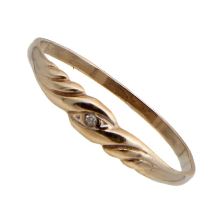 Viallinen timanttisormus 1xn.0.005ct, koko 15½, 585br,  Paino: 0,5 g