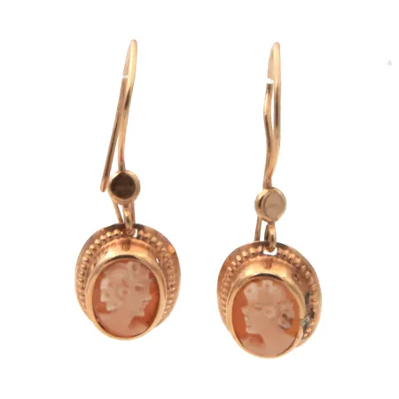 Camee-korvakorut, korkeus 25mm, 585br,  Paino: 1 g