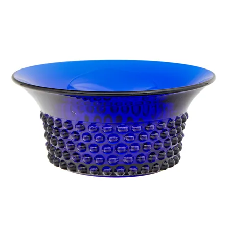 Näppyläkulho Nuutajärven Lasi, design Saara Hopea, korkeus 8cm, Ø 18cm, sisällä käytön jälkiä