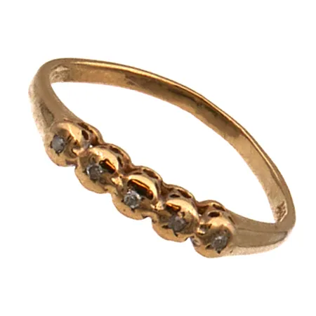 Viallinen timanttisormus 5xn.0.005ct, 585,  Paino: 1,3 g