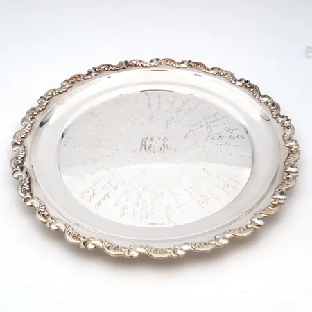Tarjoilulautanen, Ø 27cm, kaiverrettu, 830,  Paino: 546,7 g