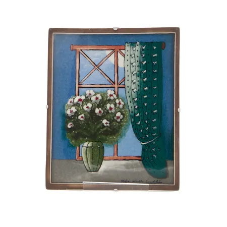 Seinälautanen, Yön salaisuus, design Heljä Liukko-Sundström, Arabia, mitat 25x20,5cm.