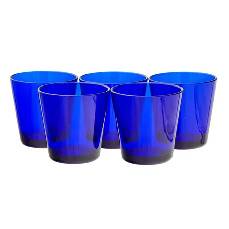 Viisi juomalasia, Iittala, Kartio, 21 cl, design Kaj Franck, koboltinsininen