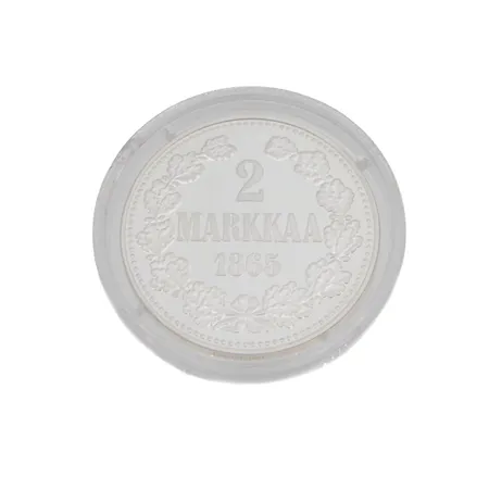 Hopearaha, 2 markkaa, 1865, 925,  Paino: 19,5 g