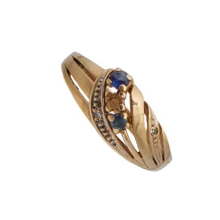Viallinen kivisormus timanteilla 2xn.0.005ct, koko 17¾, 585br,  Paino: 3 g