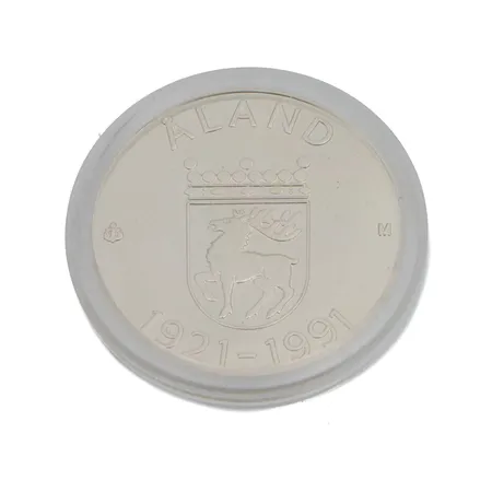 Juhlaraha, Åland 1921-1991, nimellisarvo 100mk, 925, Paino: 24,6 g