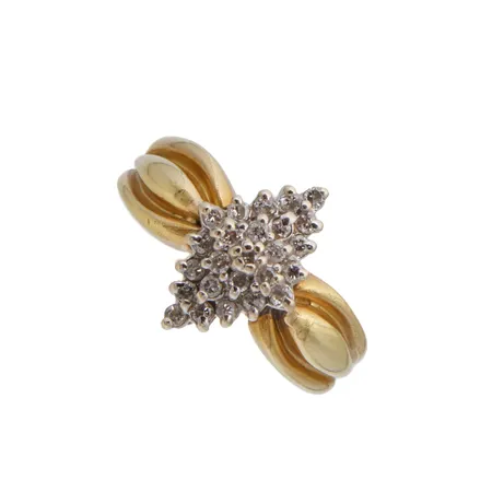Timanttisormus 25xn.0.005ct, koko15¾, kelta- ja valkokulta 750br,  Paino: 5,3 g