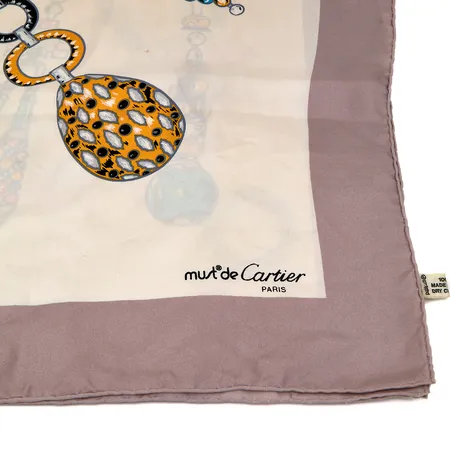 Silkkihuivi, Cartier, mitat 84x87cm