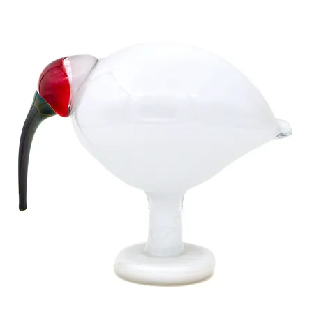 Lasilintu, Iittala, Ibis, signeeraus O.Toikka Nuutajärvi 2005, numeroitu 3, korkeus 17cm