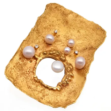 Helmirintaneula timanteilla 3xn.0.005ct, mitat 40x60mm, 585br, Paino: 17,5 g