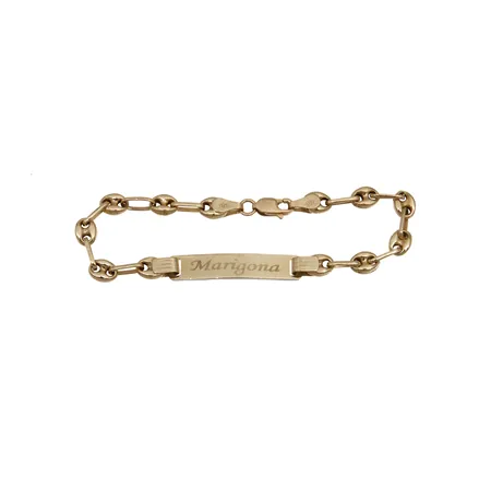 Laattaranneketju, kaiverrettu, pituus 150mm, 585, Paino: 3,2 g